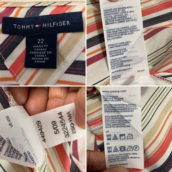 Women’s Plus Size 22 Striped Shirt Tommy Hilfiger Long Sleeve - Picture 6 of 16